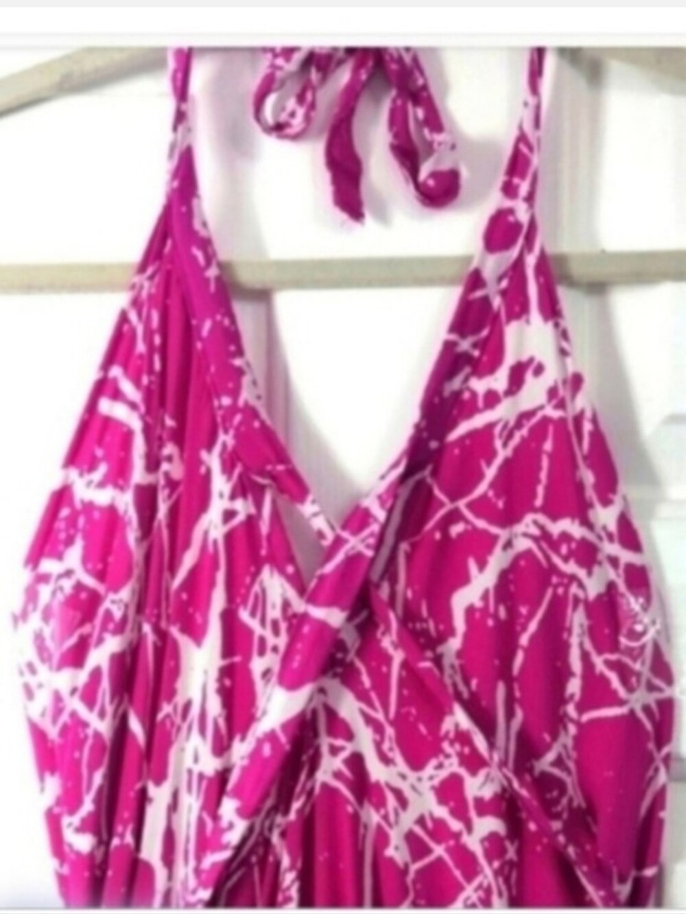 Pink Backless Halter Beach Maxi Dress Loungewear, Swimsuit Coverup One Size - Picture 3 of 8